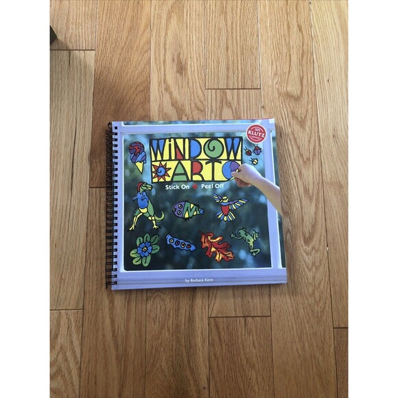 Window Art Stick On Peel Off Board Book by KLUTZ 9 paint tubes & 1 plastic sheet - Picture 1 of 11